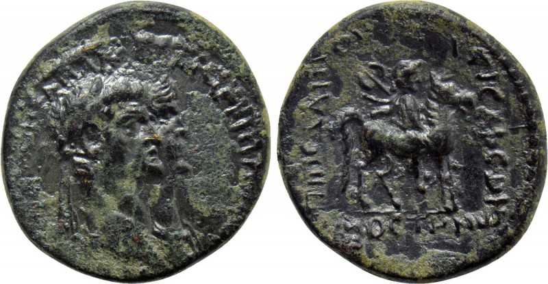 LYDIA. Mostene. Claudius with Agrippina II (41-54). Ae. Pedanios, magistrate. 
...