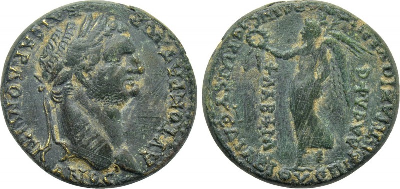 LYDIA. Philadelphia. Domitian (81-96). Ae. Fl. Praxeas, first archon and priest ...