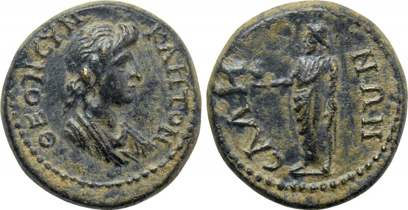 LYDIA. Sala. Pseudo-autonomous. Time of Trajan (98-117). Ae. 

Obv: ΘΕΟΝ СΥΝΚΛ...