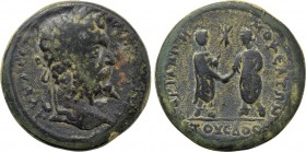 CILICIA. Mopsus. Septimius Severus with Caracalla and Geta (193-211). Ae. Dated CY 274 (206/7).