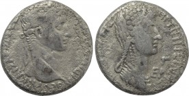 SELEUCIS & PIERIA. Antioch. Nero with Agrippina II (54-68). Tetradrachm. Dually-dated year 105 of the Caesarean Era and RY 3 (56/7).
