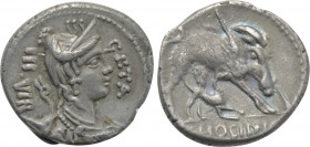 C. HOSIDIUS C. F. GETA. Denarius (64 BC). Rome.