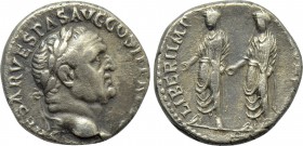 VESPASIAN with TITUS and DOMITIAN (69-79). Denarius. Ephesus.
