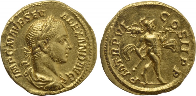 SEVERUS ALEXANDER (222-235). GOLD Aureus. Rome.

Obv: IMP C M AVR SEV ALEXANDE...