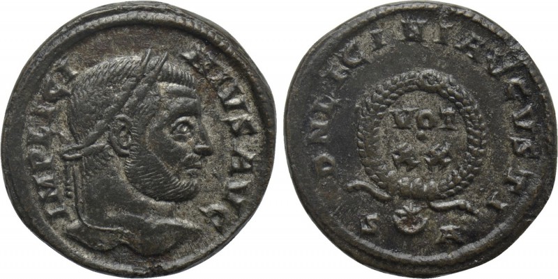 LICINIUS I (308-324). Follis. Arelate. 

Obv: IMP LICINIVS AVG. 
Laureate hea...