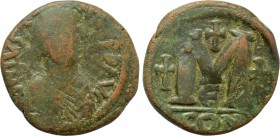 JUSTIN I (518-527). Follis. Constantinople.