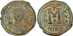JUSTINIAN I (527-565). Follis. Nicomedia. Dated RY 30 (556/7).