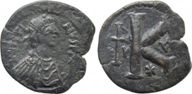JUSTIN I and JUSTINIAN I (527). Half Follis. Constantinople.
