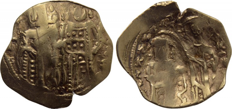 JOHN V PALAEOLOGUS with ANNA SAVOY as Regent (1341-1391). GOLD Hyperpyron. Const...