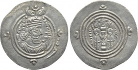 SASANIAN KINGS. Husrav (Khosrau) II (591-628). Drachm. NAL (Nārmashir?) mint. Dated RY 35 (626).