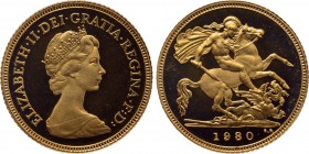 GREAT BRITAIN. Elizabeth II (Since 1952). GOLD 1/2 Sovereign (1980). Royal (London).