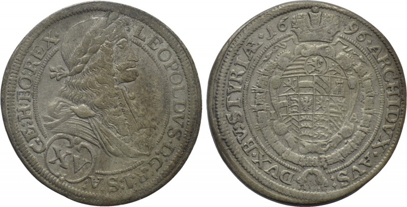 HOLY ROMAN EMPIRE. Leopold I (1657-1705). 15 Kreuzer (1697). Graz. 

Obv: LEOP...