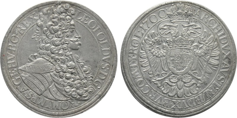 HOLY ROMAN EMPIRE. Leopold I (1657-1705). Reichstaler (1700). Wien (Vienna). 
...