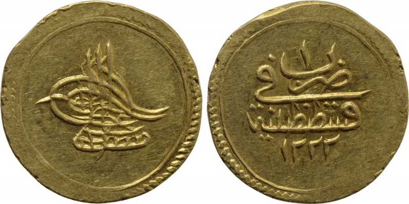 OTTOMAN EMPIRE. Mustafa IV (AH 1222-1223 / 1807-1808 AD). GOLD Fındık. Qustantin...