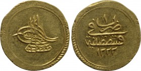 OTTOMAN EMPIRE. Mustafa IV (AH 1222-1223 / 1807-1808 AD). GOLD Fındık. Qustantiniya (Constantinople). Dated AH 1222//1 (1807 AD).