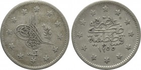 OTTOMAN EMPIRE. Abdülmecid (AH 1255-1277 / 1839-1861 AD). 2 Kurush or Iki kuruş. Qustantiniya (Constantinople). Dated AH 1255//16 (1854 AD).