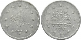 OTTOMAN EMPIRE. Murad V (AH 1293 / 1876 AD). Kurush or Bir kuruşluk. Qustantiniya (Constantinople). Dated AH 1293//1 (1876 AD).
