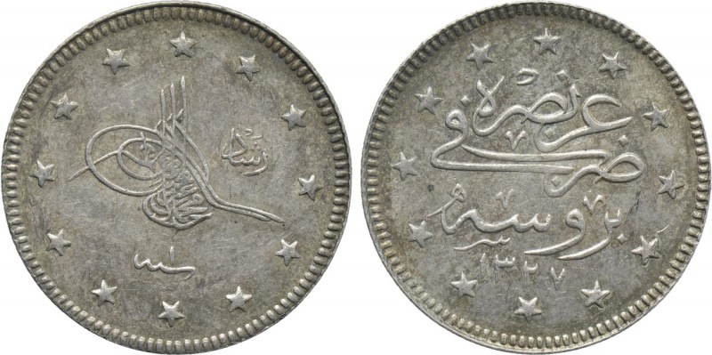 OTTOMAN EMPIRE. Mehmed V Reşâd (AH 1327-1336 / 1909-1918 AD). 2 Kurush or Iki ku...