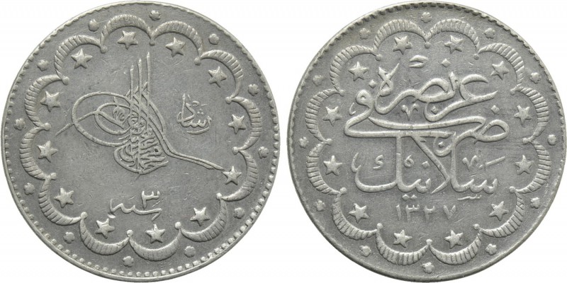 OTTOMAN EMPIRE. Mehmed V Reşâd (AH 1327-1336 / 1909-1918 AD). 10 Kurush or On ku...