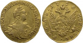 RUSSIA. Elizabeth (1741-1762). GOLD Rouble (1756). Krasny.