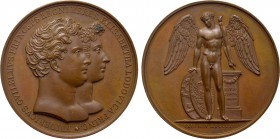 GERMANY. Brandenburg-Preußen. Friedrich Wilhelm IV with Elizabeth von Bayern (1840-1861). Medal (1823). By Brandt. Commemorating the Royal Wedding.