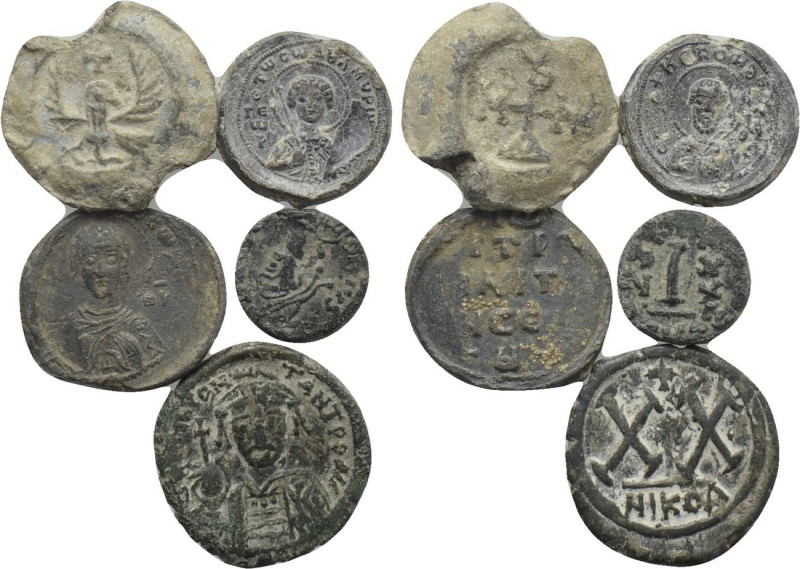 5 Byzantine Coins and Seals. 

Obv: .
Rev: .

. 

Condition: See picture....