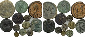 13 Byzantine Coins of Anastasius and Justin.
