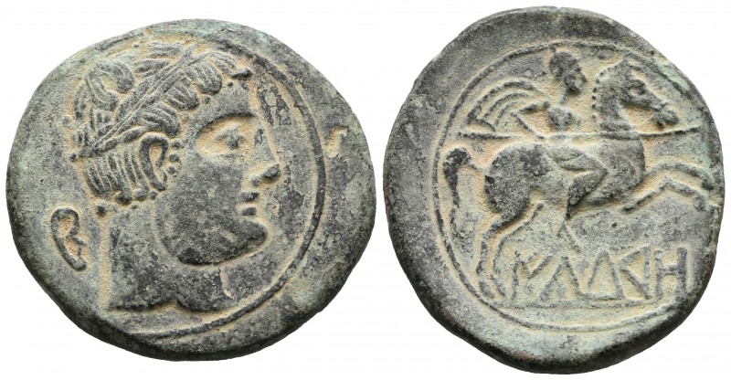 ILDURO (Mataró, Barcelona). As. (Ae. 14,19g/30mm). 120-20 a.C. Anv: Cabeza mascu...