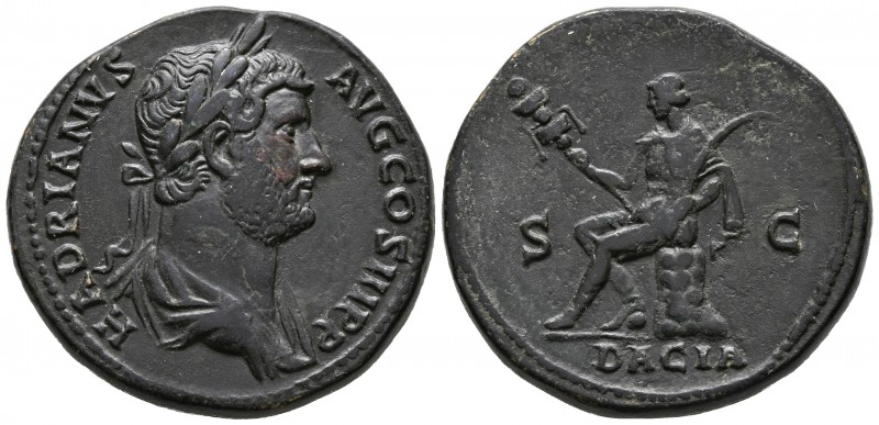 ADRIANO. Sestercio. (Ae. 27,13g/34mm). 134-138 d.C. Roma. Anv: HADRIANVS AVGVSTV...