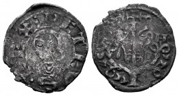 The Crown of Aragon. Pedro el de Huesca (1094-1104). Dinero. Jaca (Huesca). (Cru-213.1). Rev.: (ARA)-GON. Ve. 0,71 g. Scarce. Almost VF. Est...150,00....