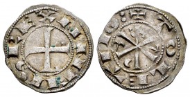 Kingdom of Castille and Leon. Alfonso VI (1073-1109). Dinero. Toledo. (Bautista-3). Anv.: ANFUS REX. Rev.: TOLETUO. Ve. 1,14 g. Choice VF. Est...80,00...