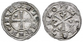 Kingdom of Castille and Leon. Alfonso VI (1073-1109). Dinero. Toledo. (Bautista-3.1). Anv.: ANFUS REX. Rev.: TOLETUO. Ve. 1,22 g. With pellet on the 1...