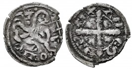 Kingdom of Castille and Leon. Alfonso IX (1188-1230). Dinero. Mintmark: Cross on stem. (Bautista-219.1). Ve. 0,51 g. Puncture. Choice VF. Est...60,00....