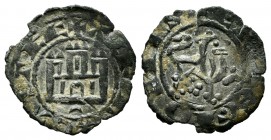 Kingdom of Castille and Leon. Alfonso X (1252-1284). Maravedi prieto. (Abm-277.1). (Bautista-390). Ve. 0,62 g. Crescent under the castle. VF. Est...25...