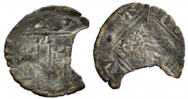 Kingdom of Castille and Leon. Alfonso XI (1312-1350). Noven. Burgos. (Bautista-494). Anv.: + ADEMARIUS. Rev.: + PODIGIRONIS. Ve. 0,75 g. B below castl...