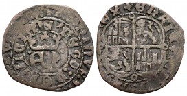 Kingdom of Castille and Leon. Enrique II (1368-1379). Real de vellon. No mint mark. (Bautista-570.5). Ve. 2,23 g. EN between dots. Almost VF. Est...35...