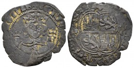 Kingdom of Castille and Leon. Enrique II (1368-1379). Real de vellon. No mint mark. (Bautista-589.5). Ve. 2,18 g. Four fleurons on reverse. Almost VF....