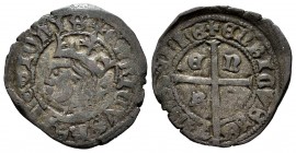 Kingdom of Castille and Leon. Enrique II (1368-1379). Cruzado. (Bautista-638). Ve. 1,93 g. Pellet behind bust. VF. Est...40,00. 

SPANISH DESCRIPTION:...