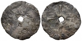 Kingdom of Castille and Leon. Fernando I of Portugal (1367-1383). Barbuda. Tuy. (Bautista-687). Ve. 2,39 g. Puncture. Very rare. Almost F. Est...100,0...