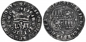 Kingdom of Castille and Leon. Juan I (1379-1390). 1 real. Sevilla. (Bautista-799, como Juan II). Ag. 3,17 g. Legend variety. Choice VF. Est...350,00. ...