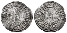 Kingdom of Castille and Leon. Enrique IV (1454-1474). 1/2 real. Toledo. (Bautista-916.1). (Abm-702.3). Ag. 1,55 g. Three stars around EN. Flan cracks....