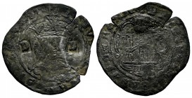Kingdom of Castille and Leon. Enrique IV (1454-1474). Cuartillo. Segovia. (Bautista-type 1022 var). Ve. 2,57 g. Double counterstamp invested gothic C ...