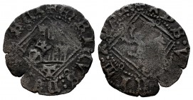 Kingdom of Castille and Leon. Enrique IV (1454-1474). Blanca del rombo. Toledo. (Bautista-type 1085 var). Ve. 1,01 g. Crowned M gothic counterstamp. V...