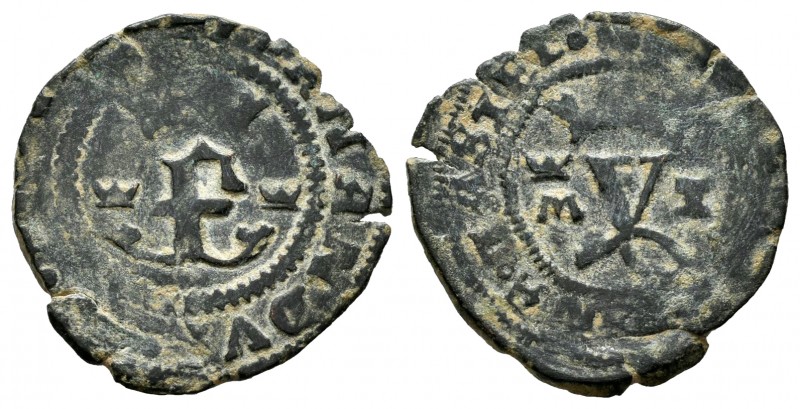 Catholic Kings (1474-1504). Blanca. Toledo. (Cal-no cita). Ae. 1,51 g. Rare. VF....