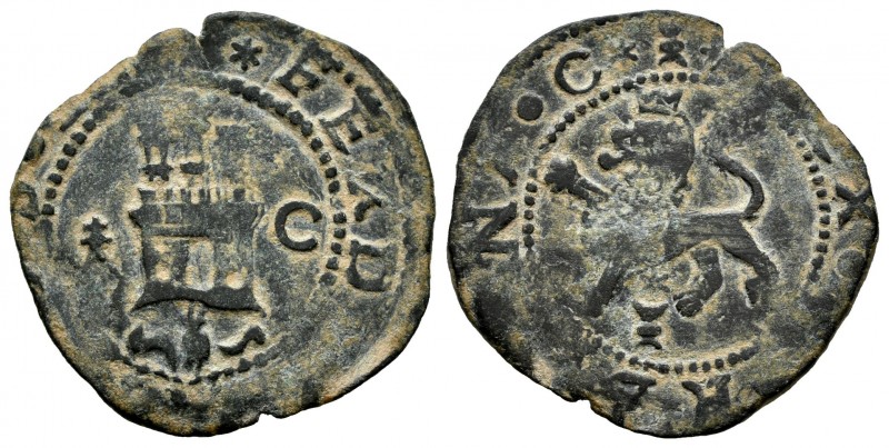 Catholic Kings (1474-1504). 2 maravedis. Cuenca. (Cal-89). Ae. 3,49 g. Almost VF...