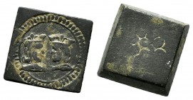 Catholic Kings (1474-1504). Coinweight for 1 excellente. Ae. 3,42 g. Busts of the Catholic Kings. Choice VF. Est...50,00. 

SPANISH DESCRIPTION: Ferna...