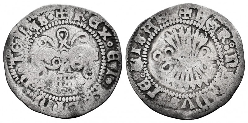 Catholic Kings (1474-1504). 1/2 real. Segovia. A. (Cal-250 var). Ag. 1,43 g. Aqu...