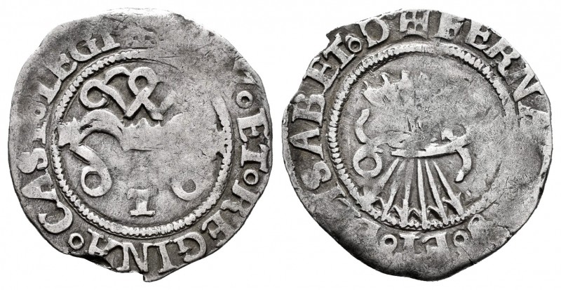 Catholic Kings (1474-1504). 1/2 real. Toledo. (Cal-281). Ag. 1,57 g. Choice VF. ...