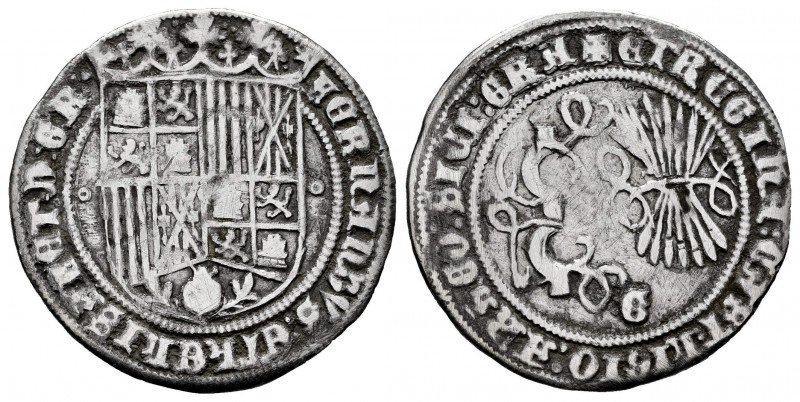 Catholic Kings (1474-1504). 1 real. Granada. (Cal-360). (Lf-F4.2.8). Anv.: FERNA...