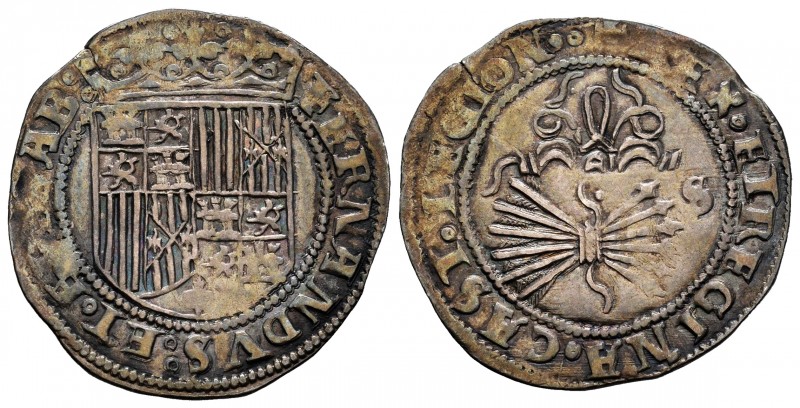 Catholic Kings (1474-1504). 1 real. Sevilla. (Cal-408). Ag. 3,30 g. Without mark...